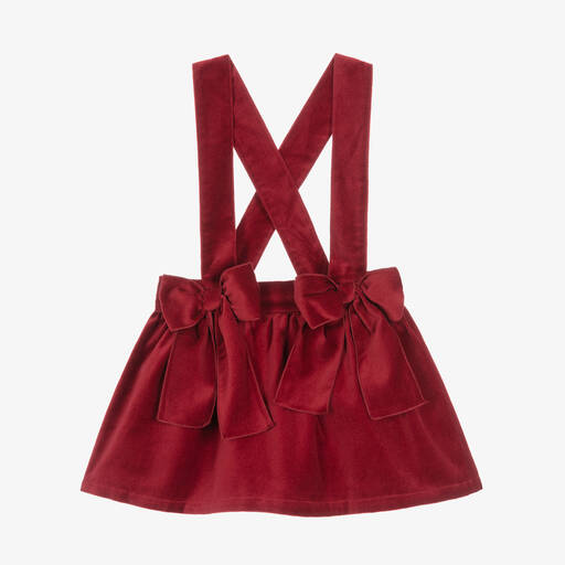 Phi Clothing-Girls Red Velvet Skirt | Childrensalon
