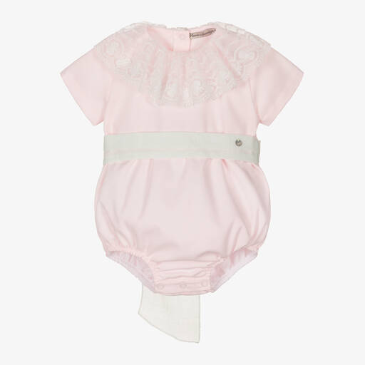 Piccola Speranza-Baby Girls Pink Cotton Shortie | Childrensalon