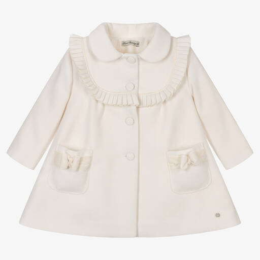 Piccola Speranza-Классическое кремовое пальто со складками | Childrensalon