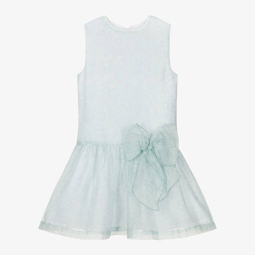 Piccola Speranza-Girls Pale Green Floral Dress | Childrensalon