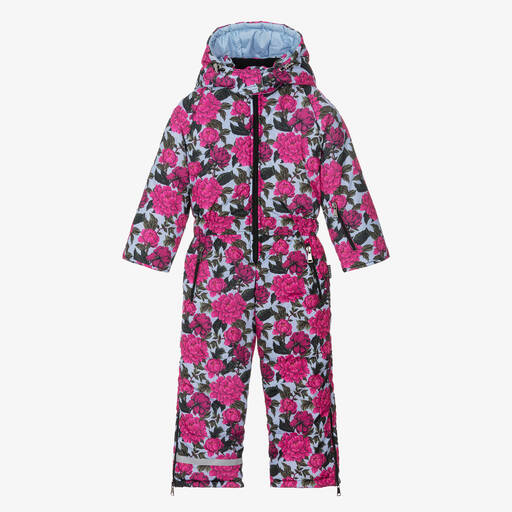 Pilguni-Girls Pink Floral Snowsuit | Childrensalon
