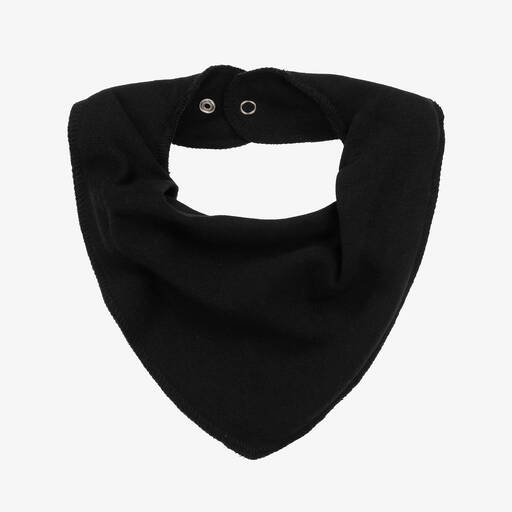 Pippi-Black Organic Cotton Bandana Baby Bib | Childrensalon