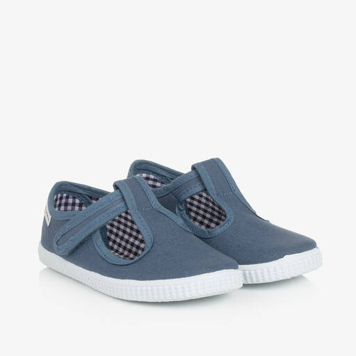 Pisamonas- حذاء بسير كانفاس لون أزرق للأطفال | Childrensalon