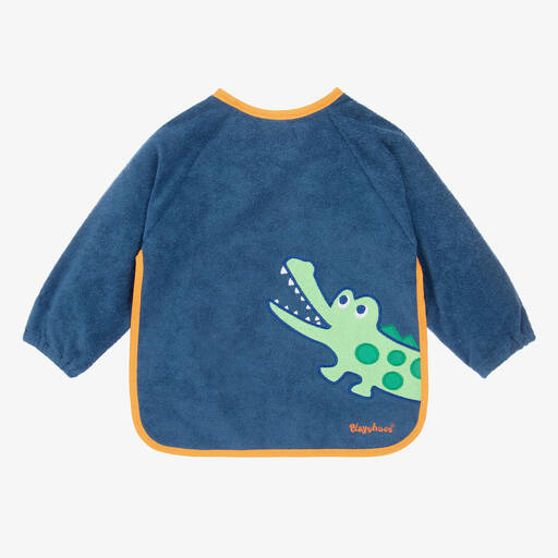 Playshoes-Синий нагрудник с рукавами с принтом крокодильчика | Childrensalon