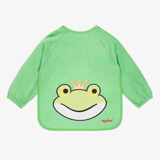Playshoes-Baby Green Frog Sleeved Apron Bib | Childrensalon