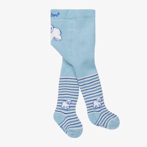Playshoes-Blue Cotton Thermal Tights | Childrensalon