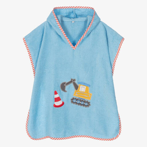 Playshoes-Blue Digger Hooded Towel | Childrensalon