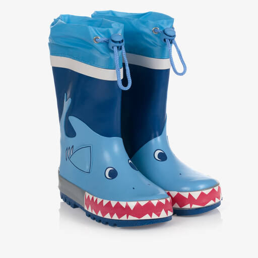 Playshoes-Синие резиновые сапоги в виде акул | Childrensalon