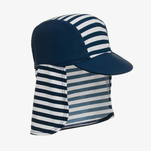 Playshoes-Blue Striped Swim Hat (UPF 50+) | Childrensalon