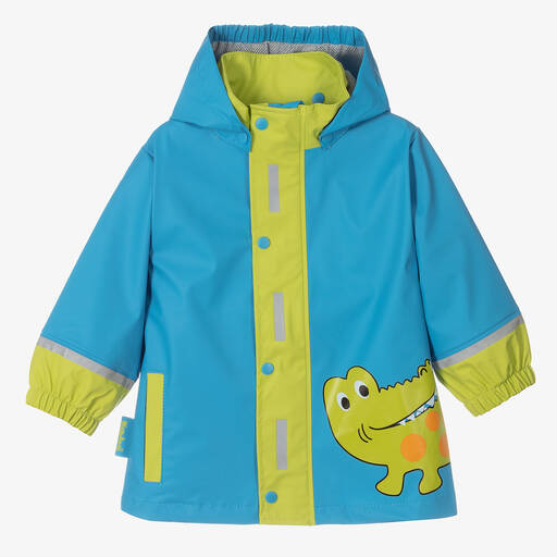 Playshoes-Boys Blue Crocodile Raincoat | Childrensalon