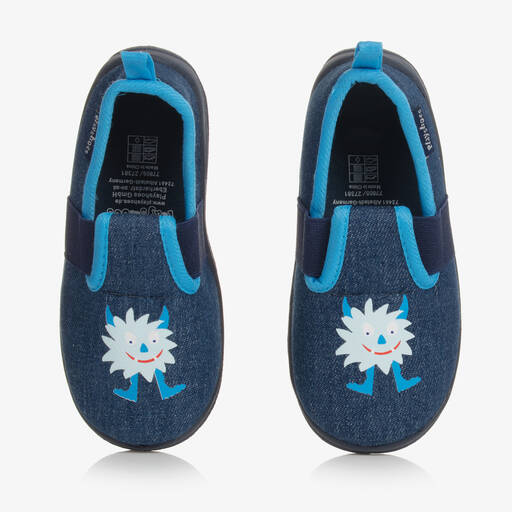 Playshoes-Синие тапочки с монстрами для мальчиков | Childrensalon