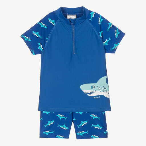 Playshoes-Blauer Haifisch-Sonnenschutzanzug (LSF 50+) (J) | Childrensalon