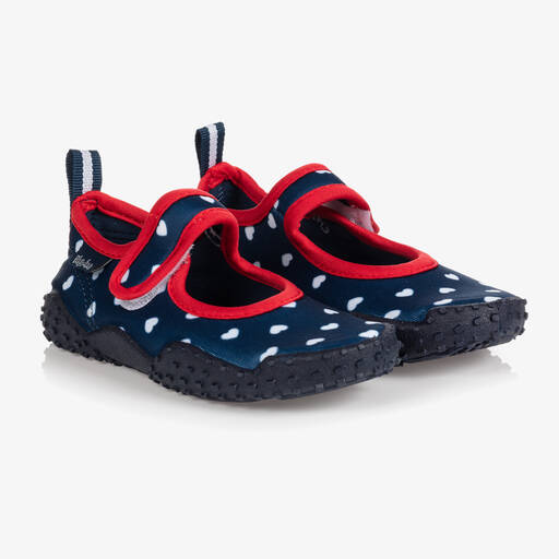 Playshoes-Girls Navy Blue Aqua Shoes | Childrensalon