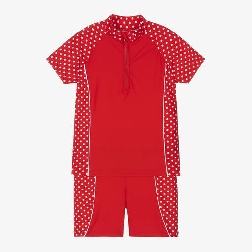 Playshoes-Красный солнцезащитный костюм для девочек (UPF50+) | Childrensalon
