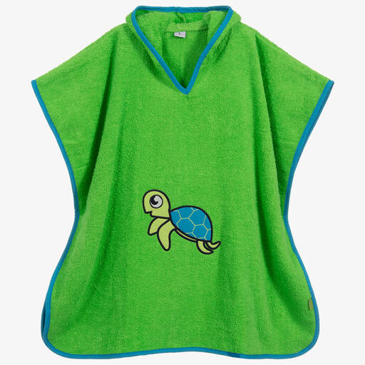 Playshoes-Green Cotton Turtle Poncho Towel | Childrensalon