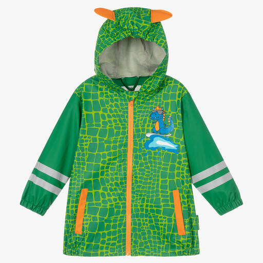 Playshoes-Green Dino Raincoat | Childrensalon