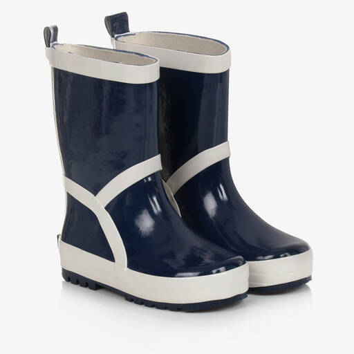 Playshoes-Navy Blue Reflective Rain Boots | Childrensalon