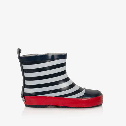 Playshoes-Navy Blue Striped Rain Boots | Childrensalon