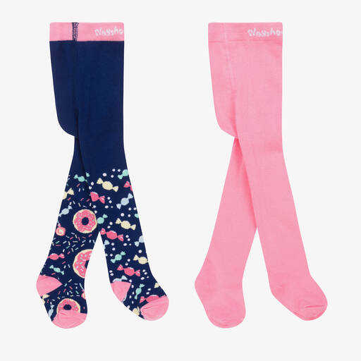 Playshoes-Pink & Blue Tights (2 Pack) | Childrensalon
