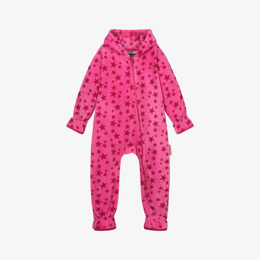 Playshoes-Pink Fleece Pramsuit | Childrensalon