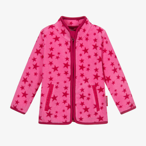 Playshoes-Rosafarbenes Fleece-Oberteil mit Polar-Print und Reißverschluss | Childrensalon