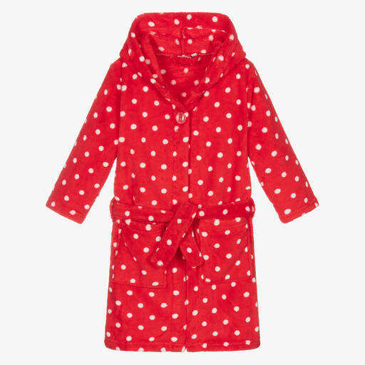 Playshoes-Red Polka Dot Fleece Bathrobe | Childrensalon