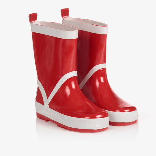 Playshoes-Bottes de pluie réfléchissantes rouges  | Childrensalon