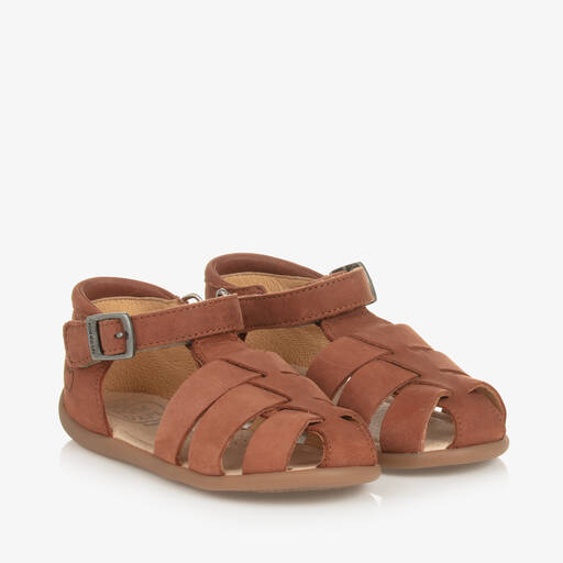 Pom d'Api-Boys Brown Leather Sandals | Childrensalon