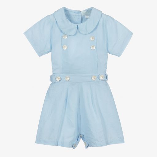 Powell Craft-Blue Linen Shorts Set | Childrensalon