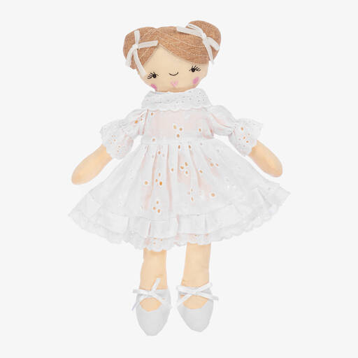 Powell Craft-Girls Cotton Dress Rag Doll (38cm) | Childrensalon