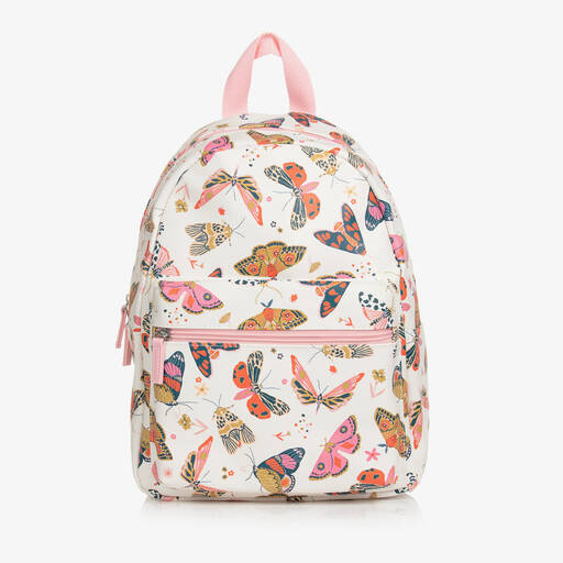 Powell Craft-Girls White & Pink Butterfly Backpack (32cm) | Childrensalon