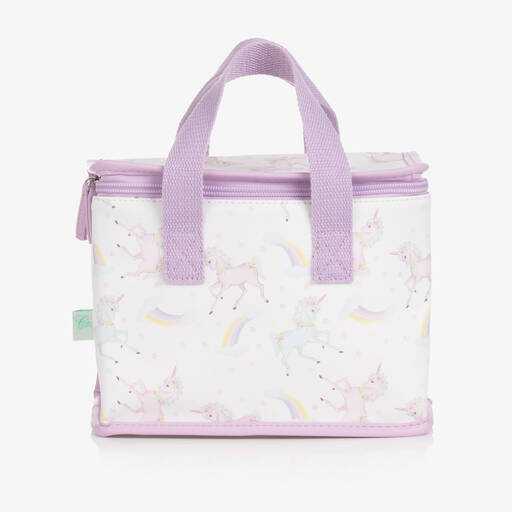 Powell Craft-Бело-фиолетовая сумка для ланча с единорогами для девочек (21см) | Childrensalon