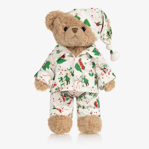 Powell Craft-Ivory Festive Pyjama Teddy Bear (34cm) | Childrensalon