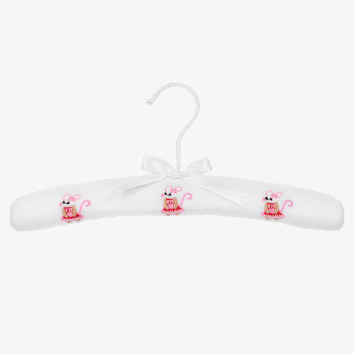 Powell Craft-White Padded Mouse Clothes Hanger (32cm) | Childrensalon