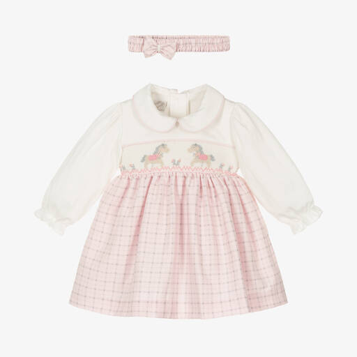Pretty Originals-Baby Girls Pink Smocked Dress Set | Childrensalon