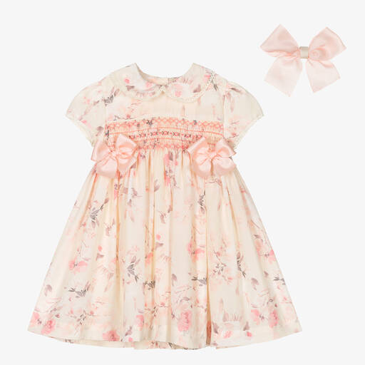 Pretty Originals-Кремово-розовое платье и заколка с цветами | Childrensalon