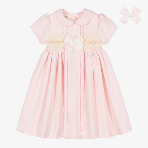 Pretty Originals-Girls Pink Smocked Dress Set | Childrensalon