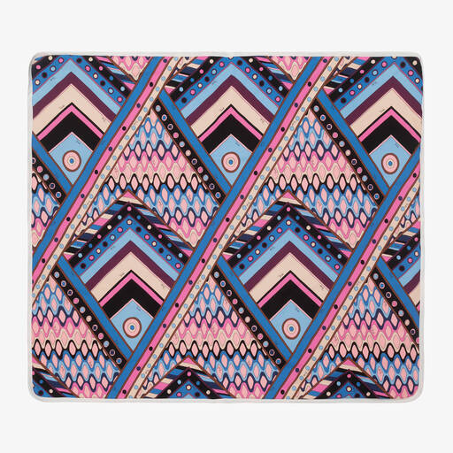 PUCCI-Baby Girls Blue & Pink Vivara Blanket (88cm) | Childrensalon