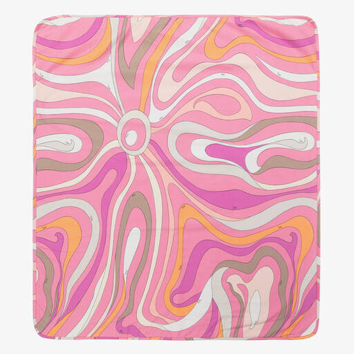 PUCCI-Baby Girls Pink Marmo Print Blanket (90cm) | Childrensalon