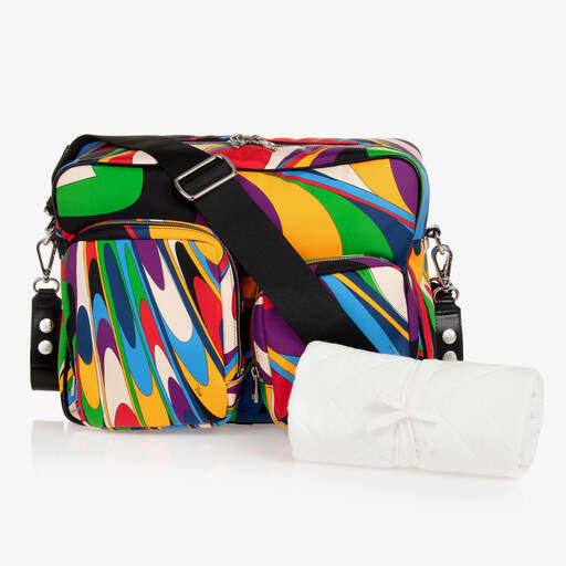 PUCCI-Black Onde Print Changing Bag (38cm) | Childrensalon