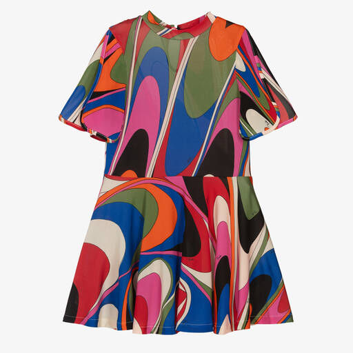 PUCCI-فستان سكاتر فيسكوز جيرسي بطبعة ملونة | Childrensalon