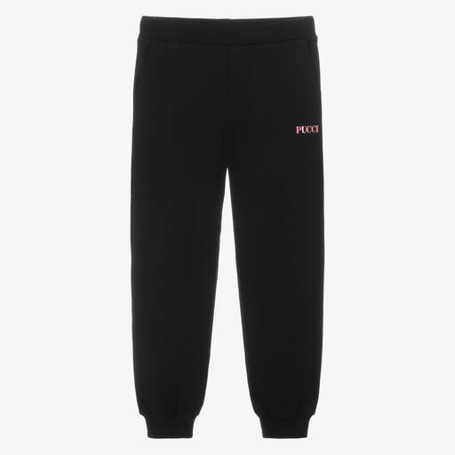 PUCCI-Pantalon de jogging noir en coton ado | Childrensalon