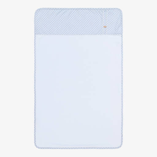 Pureté Du... Bébé-Голубое велюровое одеяло в клетку (97см) | Childrensalon