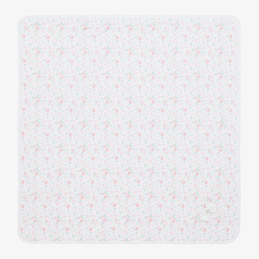 Pureté Du... Bébé-Girls Pink Floral Cotton Blanket (75cm) | Childrensalon