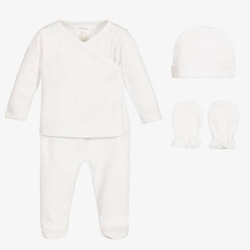 Pureté Du... Bébé-Ivory Cotton Babysuit Set | Childrensalon