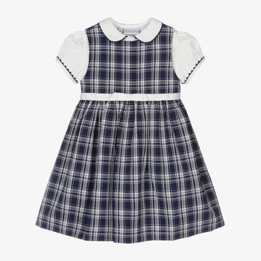 Rachel Riley-Girls Blue Pinafore Dress Set | Childrensalon