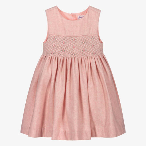 Rachel Riley-Розовое платье со сборками ручной работы | Childrensalon