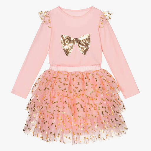 Rachel Riley-Girls Pink Tutu Skirt Set | Childrensalon