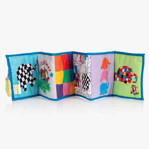 Rainbow Designs-Мягкая книга из ткани Голубой Элмер (75см) | Childrensalon
