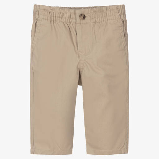 Ralph Lauren-Baby Boys Beige Cotton Chino Trousers | Childrensalon